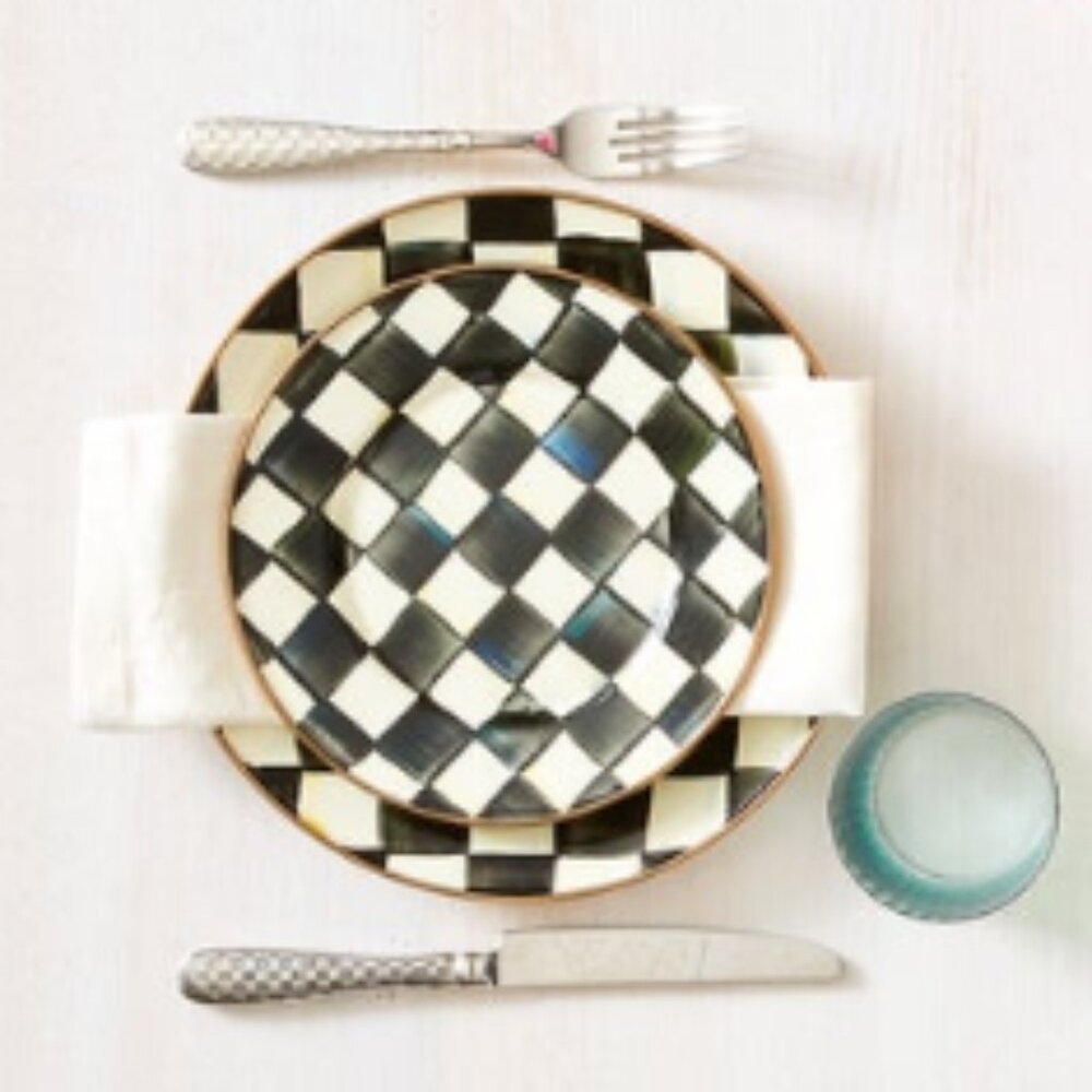 MacKenzie-Childs Courtly Check Salad Dessert Plate - Picture 3 of 5